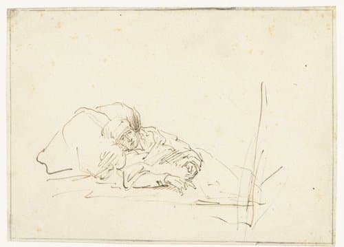 Saskia Ill in Bed by anonymous