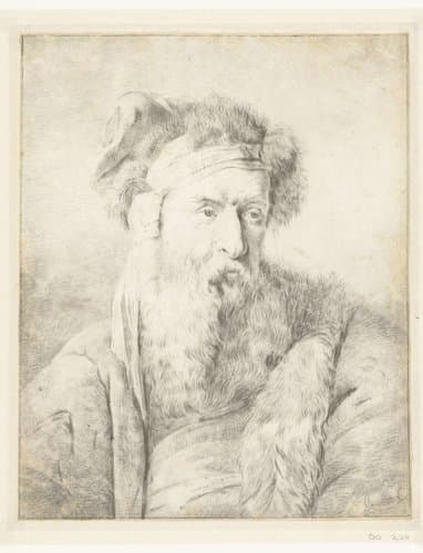 Man met baard en bontmuts by Rembrandt van Rijn