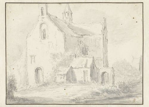 Romaanse kerk by Salomon van Ruysdael