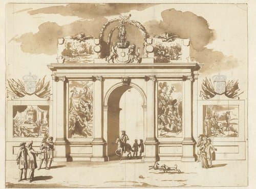 Ereboog voor Willem III, op de Plaats te 's-Gravenhage, 1691 by Jacob van der Ulft