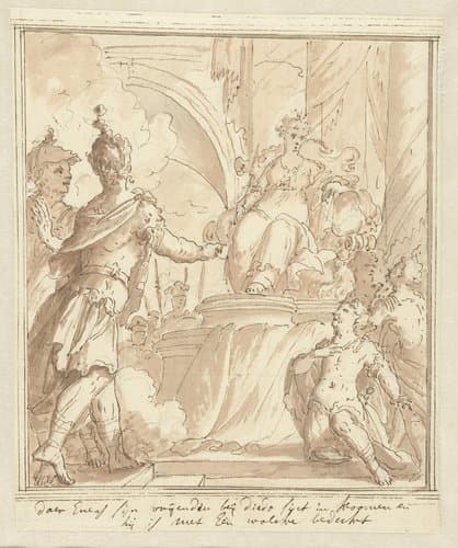 Ontwerpen voor schilderijen met episodes uit De Aeneas by Mattheus Terwesten
