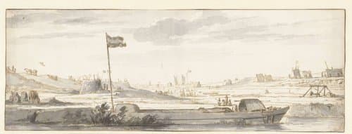 Het graven van het Mallegat buiten Dordrecht by Aelbert Cuyp