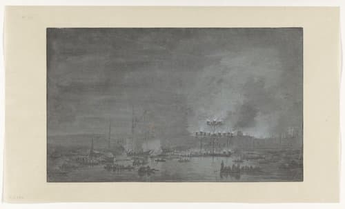 Vreugdevuren op de algemene Dankdag wegens de Vrede van Rijswijk, 1697