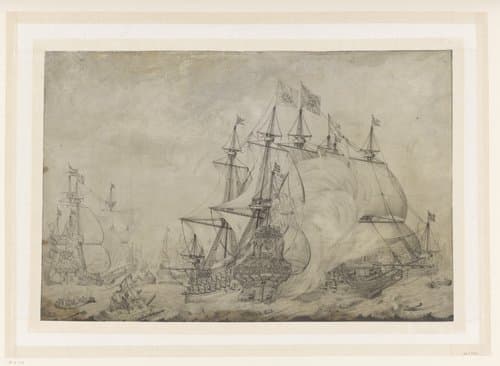 Zeeslag bij Terheide, 1653 by J. Plas