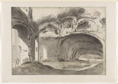 Ruïne van de Villa van Maecenas te Tivoli by Cornelis van Poelenburch