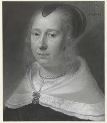 Portret van een vrouw op 43-jarige leeftijd by Wallerant Vaillant