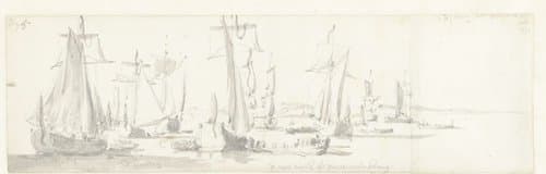 De tocht van de Engelse koning Karel II over de Thames naar Sheerness en Chatham op 27 Augustus 1681