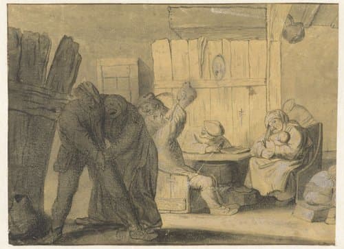 Scène in een boereninterieur by anonymous