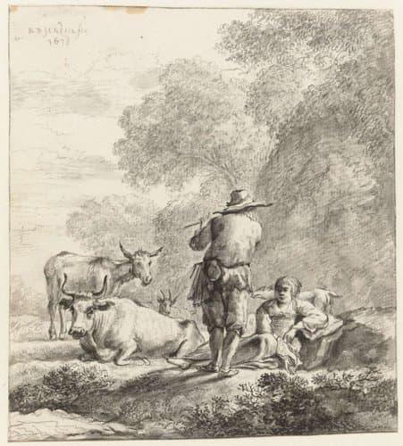 De fluitspelende herder by anonymous