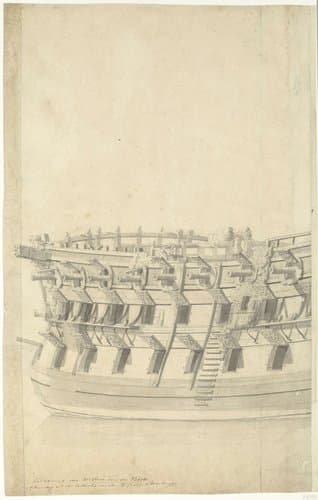 Rijkversierd Engels (?) fregat (linkerblad) by Willem van de Velde (I)
