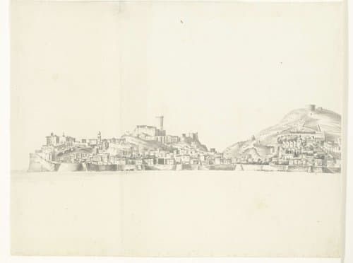 Gezicht op de Italiaanse stad Gaeta (linkerblad) by anonymous