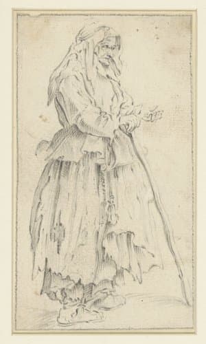 Bedelares met stok, naar rechts by anonymous