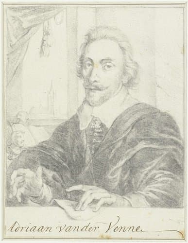 Portret van de schilder Adriaan Pietersz. van de Venne by Wenceslaus Hollar