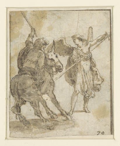 Bileam op zijn ezel ontmoet de engel by Adam Elsheimer
