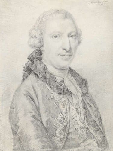 Portret van een heer met pruik en gegalonneerde jas, driekwart naar rechts