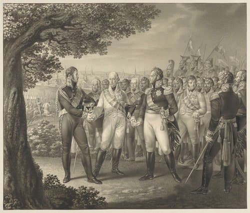 Eerste samenkomst der geallieerde Monarchen met hun ministers te Praag, 18 augustus 1813 by Leo Wolf
