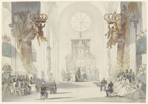 Huwelijk van prinses Louise met prins Karel van Zweden by Fritz Ludwig von Dardel