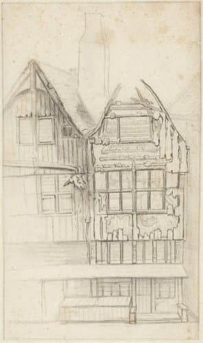Twee uitgebrande huizen in de Oude Nieuwstraat, 1682 by Jan van der Heyden