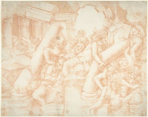 Samson vernietigt de tempel by anonymous