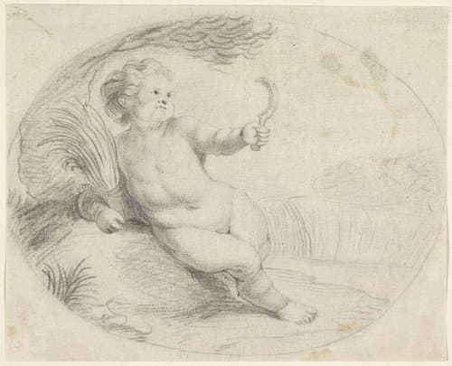 Jongen met sikkel en schoof by anonymous
