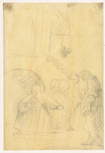 Saul en de heks van Endor (?) by Leonaert Bramer