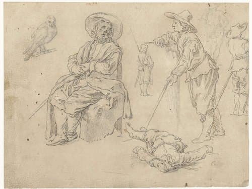 Zittende oude man by Abraham Bloemaert