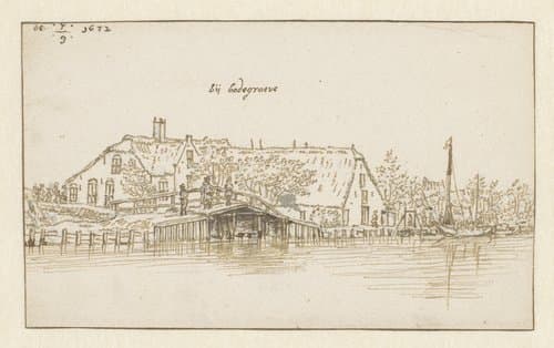Rivieroever bij Bodegraven by Barend Klotz