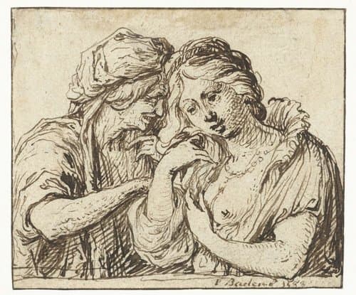 Vertumnus en Pomona by Jacques de Gheyn (II)