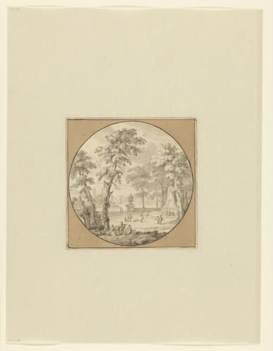 Arcadisch landschap by Lubienitzki Theodor
