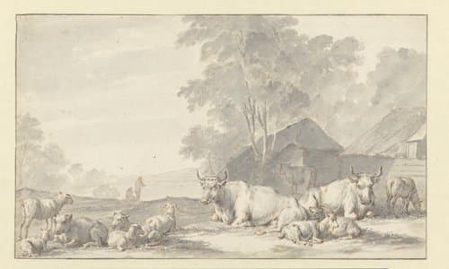 Landschap met vee by Albert Jansz Klomp