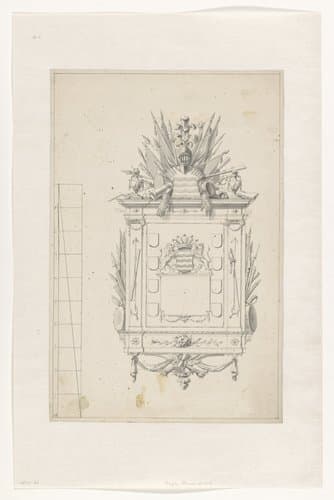Ontwerp voor een rouwbord met het wapen van Hardenbroek by Daniël Marot (I)