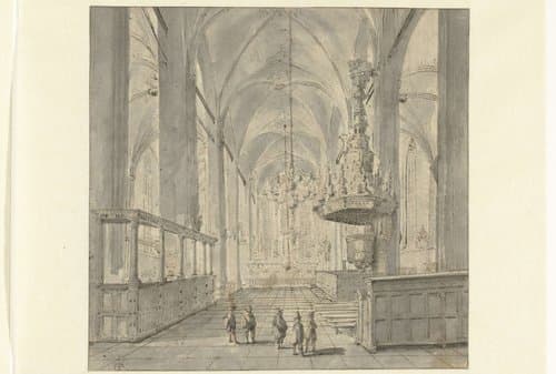 Interieur van de Sint-Michaëlskerk te Zwolle by Jan Gerritsz van Cuylenburg