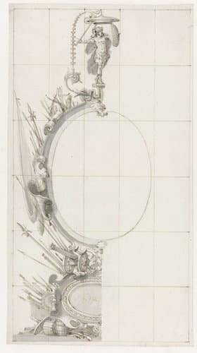 Ontwerp voor een glasraam met een cartouche by Pieter Jansz