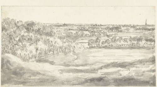 Uitgestrekt landschap gezien vanaf een heuvel by anonymous