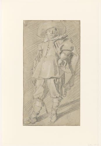Staande man met hand in de zij by Frans Hals