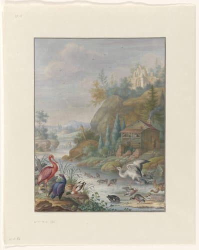 Birds near a Mountain Stream by Herman Henstenburgh