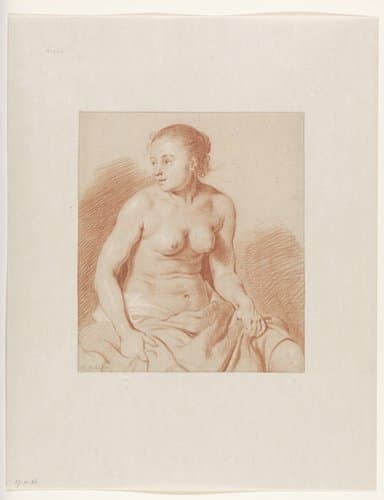 Zittende vrouwelijk naakt by Cornelis van Poelenburch