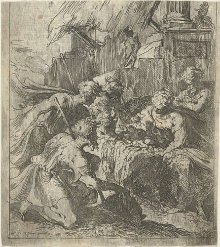 Aanbidding door de herders by anonymous
