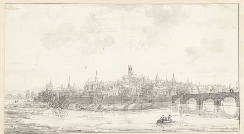 Gezicht op de stad Nevers by Jan van Call (I)