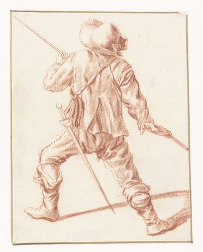 Man Fighting with a Lance, Seen from Behind by anonymous