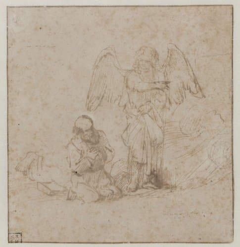 Engel verschijnt aan Elia by Willem Drost