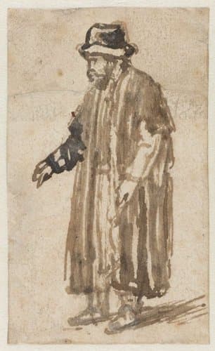 Standing Man Seen from the Side, his Right Arm Raised by Willem Drost