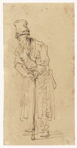 Old Man Leaning on a Stick by Rembrandt van Rijn
