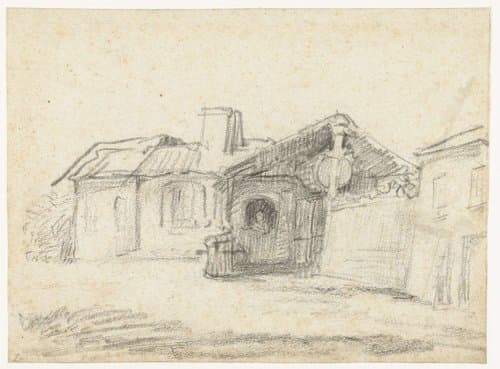 House with a Figure Standing in a Doorway by Rembrandt van Rijn