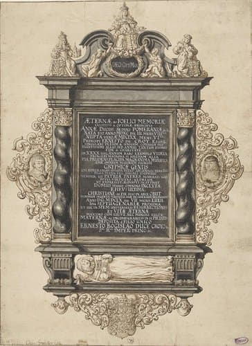 Grafmonument voor Anna van Croy-geboren van Pommeren by Caspar Goekeller
