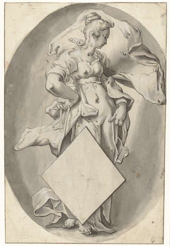 Vrouwelijke schildhouder by Joachim Wtewael