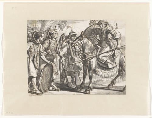 Twee Chinese boeren en twee krijgslieden by Romeyn de Hooghe