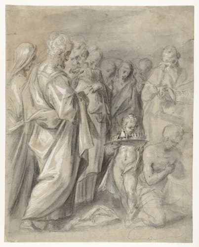 Fragment van de zalving van David by anonymous