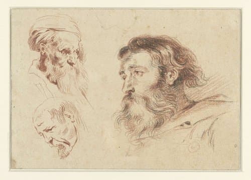 Drie manskoppen by Jacob de Wit