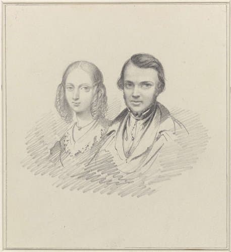 Dubbelportret van Jean Baptiste van Eijcken en Julie Anne Marie Noël van Eijcken by anonymous